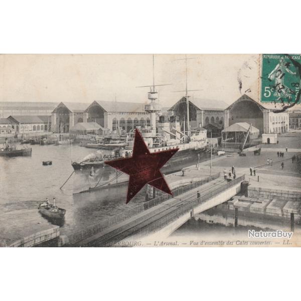 CPA-MARINE MILITAIRE -CHERBOURG ARSENAL Vue des Cales couvertes -N223