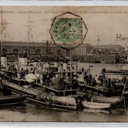 CPA-Marine de guerre -Cherbourg - Arsenal Maritime -les contre-Torpilleurs de la défense Mob -N°1253