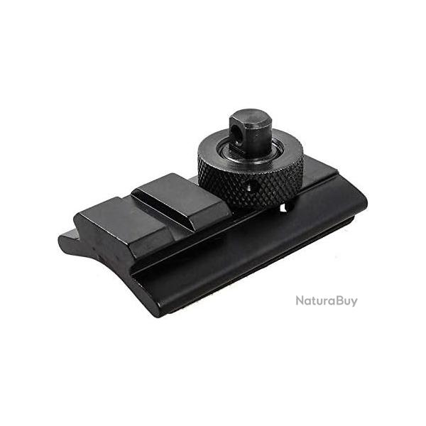 Adaptateur Rail Picatinny 20mm pour Bipied et lingue - Goujon Pivotant