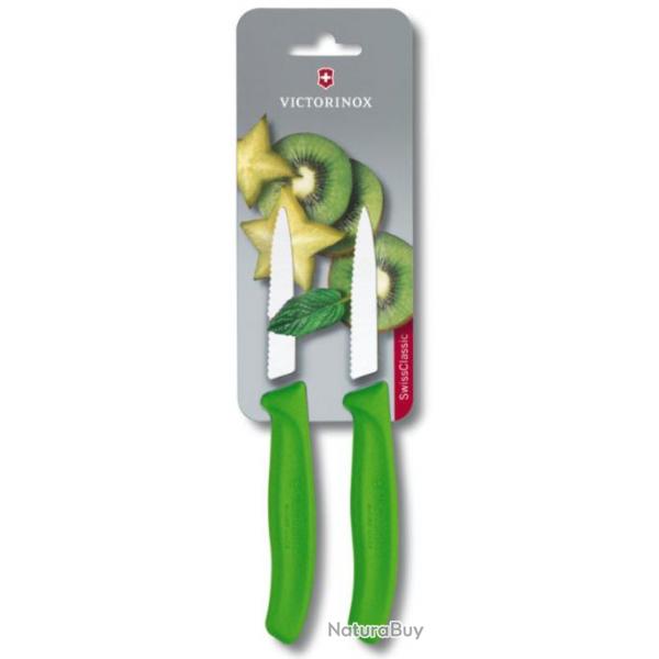 Victorinox 6.7636.L114B couteau d'office swiss classic vert (par paire)