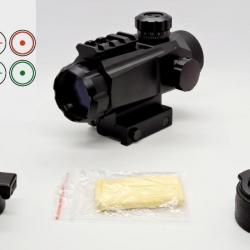 RED DOT ALUMINIUM MULTI RETICULES VERTES ET ROUGES MONTAGE PICATINNY AIRSOFT OU ARME. ENSEMBLE NEUF!