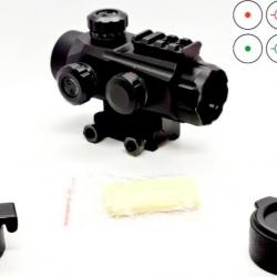 RED DOT ALUMINIUM MULTI RETICULES VERTES ET ROUGES MONTAGE PICATINNY AIRSOFT OU ARME. ENSEMBLE NEUF!