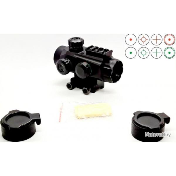 RED DOT ALUMINIUM MULTI RETICULES VERTES ET ROUGES MONTAGE PICATINNY AIRSOFT OU ARME. ENSEMBLE NEUF!