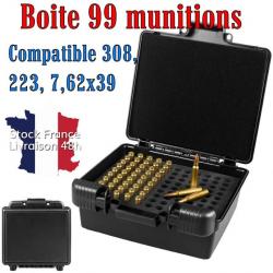 Boite à munitions double fermeture et mousse EVA calibre intermédiaire - Noir - Stock France