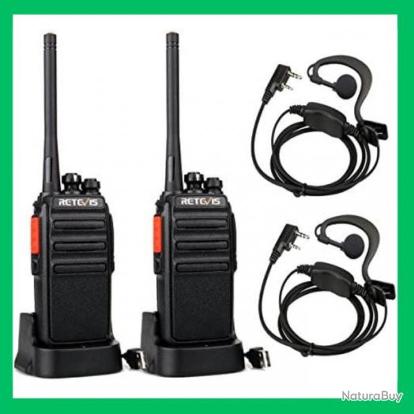 Talkie Walkie Retevis RT24 Plus - 16 Canaux, Rechargeable, Oreillette, Base de Chargement, PMR446