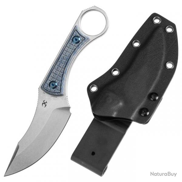 Couteau Kansept Niko Blue Frag Lame Acier D2 Manche Micarta Etui Kydex KG004A7