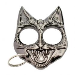 Poing Américain Tête de chat acier chrome 2 doigts