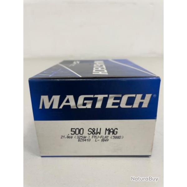 !! NEUF !! BALLES MAGTECH CALIBRE 500 S&W MAG 21.06gr FMJ-FLAT PAR 20