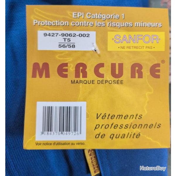 Combinaison de travail neuf 100% coton Mercure neuf