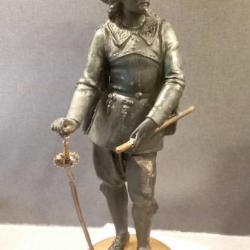 Petit bronze de d'Artagnan - CHARLES de BATZ - sur marbre - 25 cm