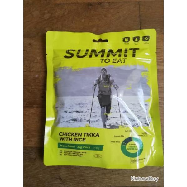 Pack de 10 Repas Lyophiliss Summit to Eat Poulet Tikka et Riz.