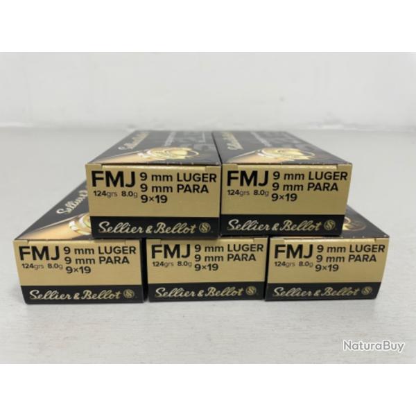 !! NEUF !! BALLES SELLIER & BELLOT 9x19MM PARA FMJ 124gr PAR 250