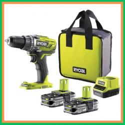 Ryobi 18V ONE+ Perceuse-Visseuse sans Fil, 2 x 1.5Ah Li-ion Batteries R18DD3-2215S