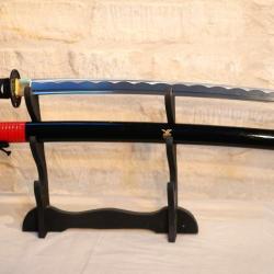 REPRODUCTION sabre japonais katana fourreau laqué noir avec symbole bonne qualité ref EBR24JAP028