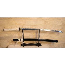 REPRODUCTION - Sabre japonais poignée blanche lame aiguisée bonne qualité ref EBR24JAP012