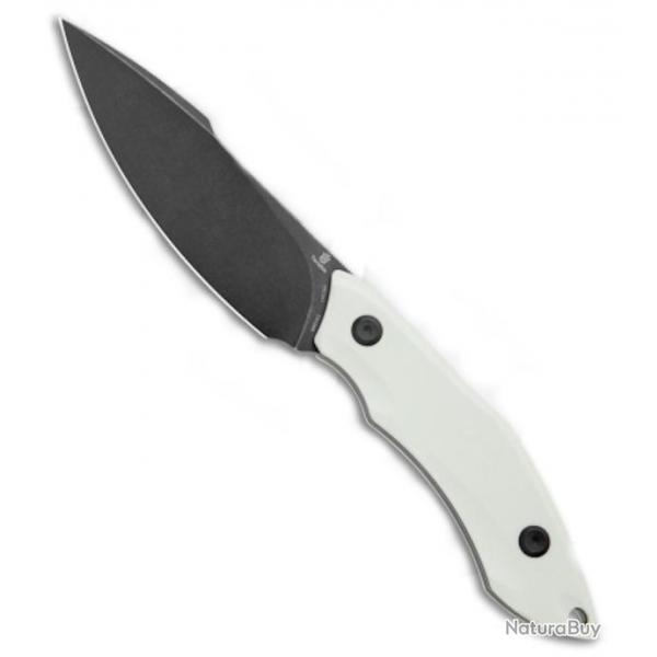 Couteau Tenable Luccio White Lame Harpon Acier Sandvik 14C28N Manche G-10 Etui Kydex G007A3