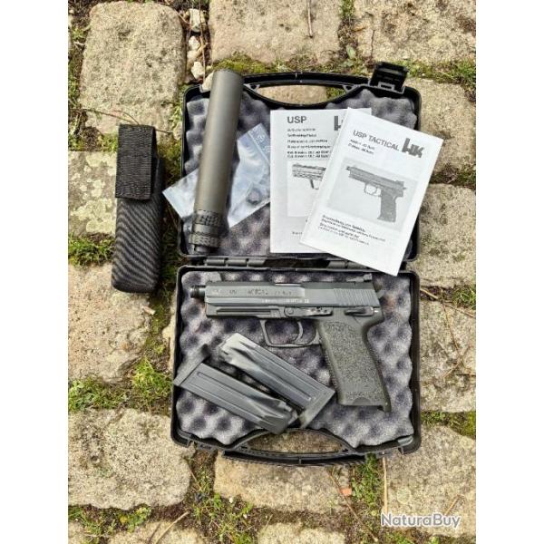 HK USP TACTICAL CAL 45 ACP CANON FILET + silencieux BRUGGER ET THOMET B&T AG distribu par RUAG