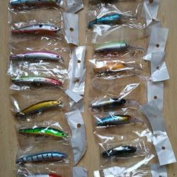 Ensemble de 20 Leurres de Pêche Minnow. Neufs