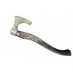 Hache Forgé Viking de combat manche gravé de 57 cm à collectionner