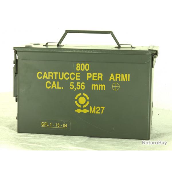 Caisse  Munitions acier d'occasion VIDE - ITALIE M27 - 28x18x14 cm