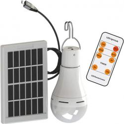 Ampoule LED avec panneau solaire pour tente camping, bivoauc, randonnée