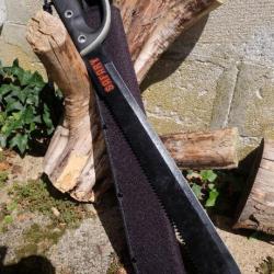 Grand Sabre de Brousse Safari Lame Acier 3Cr13 Scie Manche Abs Etui Nylon Machette Tactical Survie