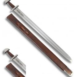 Epée Viking forgée type petersen lame gravée réplique