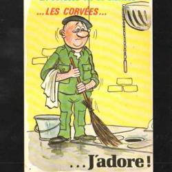 la joyeuse vie de bidasse les corvées j'adore carte postale moderne humoristique