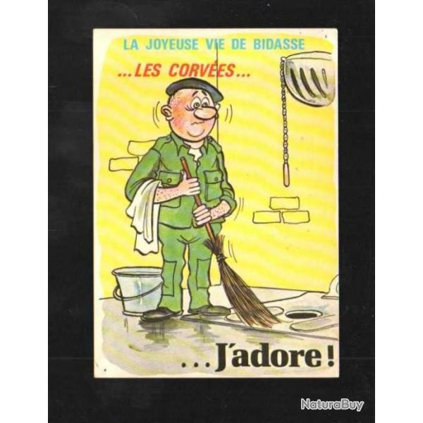 la joyeuse vie de bidasse les corves j'adore carte postale moderne humoristique