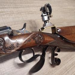 Forte carabine de précision type suisse calibre 22 short signé A Englebert plus de 5kg avec dioptre