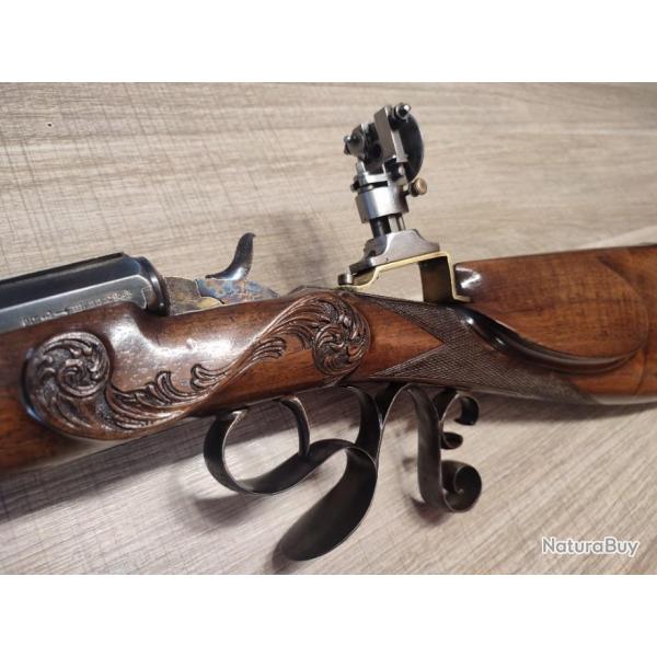 Unique et énorme carabine de précision type suisse cal 22 short signé A Englebert à Lièges +5kg