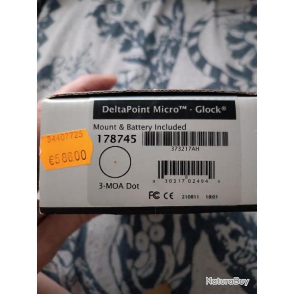 Point rouge LEUPOLD Deltapoint micro 3MOA pour Glock