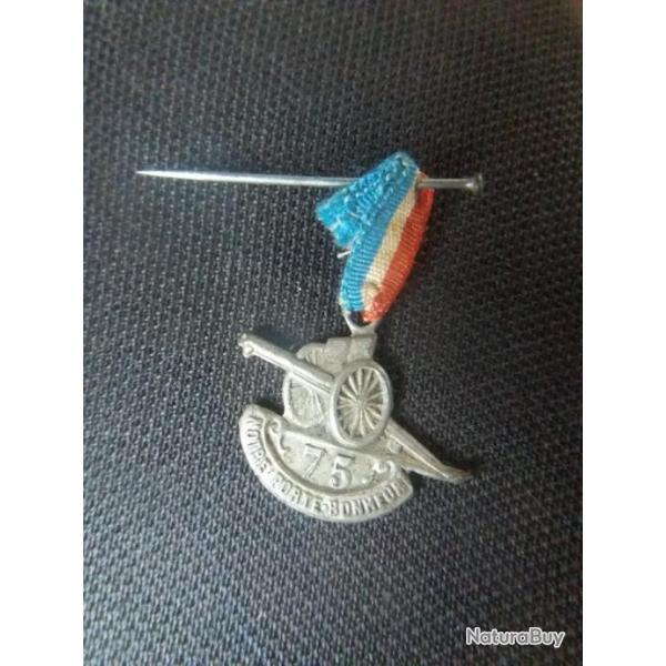 medaille notre porte bonheur 75 grande guerre poilus 14 / 18