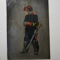 Aquarelle d'un Hussard vers 1880 par ROUSSEL