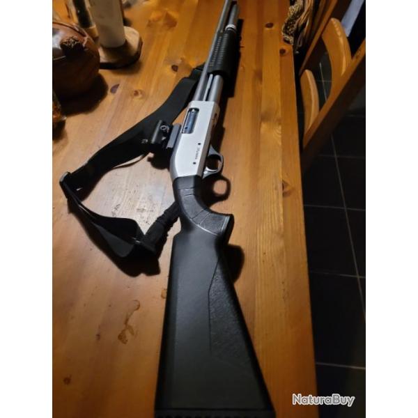 Fusil  pompe Manutac A-tac inox cal 12/76 belle occasion