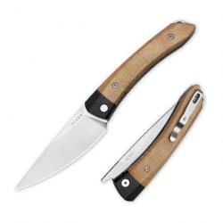 Couteau Kizer Momo Natural Lame Acier Nitro-V Manche Micarta Liner Lock Clip IKBS KIV4663A2