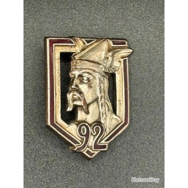 (33.002) Insigne du 92 Rgiment d'Infanterie - Drago H.112