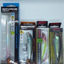 Leurres x4 (Rapala / Savage Gear )