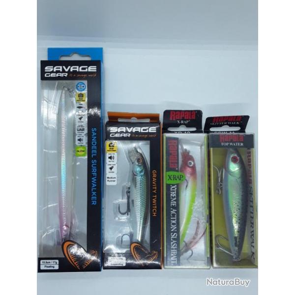 Leurres x4 (Rapala / Savage Gear )