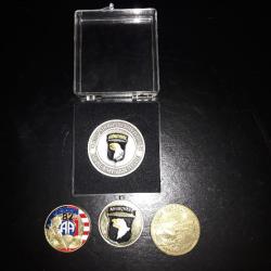 medaille pieces commemorative DDAY division aeroportee 101 82 parachutiste overlord debarquement