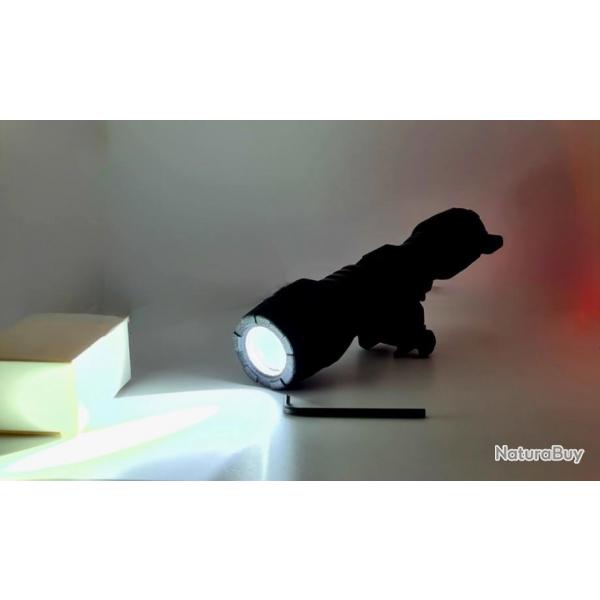 LAMPE Torche TACTIQUE PICATINNY  ALUMINIUM anti-choc LED 185 LUMENS  MARQUE Foxter AVEC PILES NEUVES