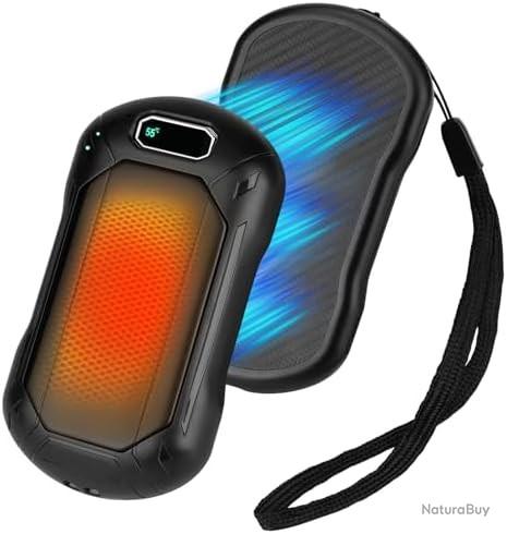 YAZEKY Chauffe Main Rechargeable, 6000 mAh Chaufferette Main 2 en 1 Magnetique,Cadeau Techniques pour Noel Hommes Femme Chass, 3 Modes Chauffe Electrique Main Reutilisable Portable pour Camping, Golf