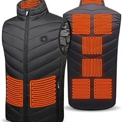 Veste Chauffante Homme Femme, Gilet Chauffant Electrique USB, Doudoune Chauffante sans Batterie