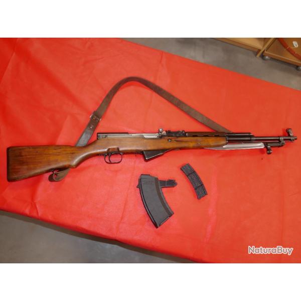 Carabine SKS 45 date 1955 en 7.62x39mm avec chargeur grande capacit TAPCO et lames chargeur