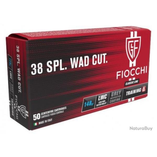 Cartouche FIOCCHI Calibre 38 Spcial Lead Wad Cutter 148 GR LOT DE 250