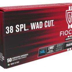 Cartouche FIOCCHI Calibre 38 Spécial Lead Wad Cutter 148 GR LOT DE 500