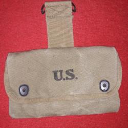 pochette US WW I toile OD boutons pressions fonctionnels rallonge crochet fab powers 1918 doughboys