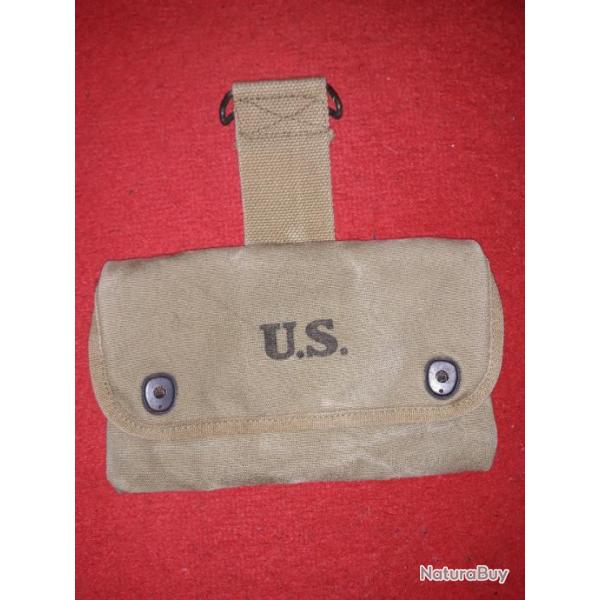 pochette US WW I toile OD boutons pressions fonctionnels rallonge crochet fab powers 1918 doughboys