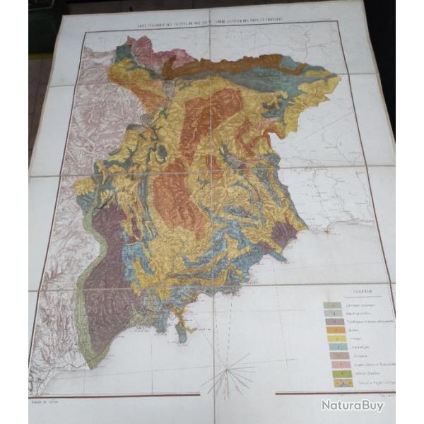 ENVIRONS DE NICE , PAR Camr CARTE GEOLOGIQUE ENTOILE et ALPES MARITIMES cartonne