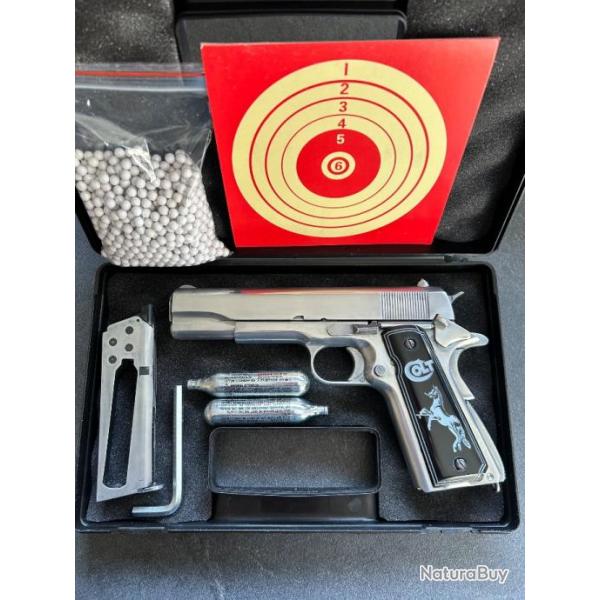 COLT 1911 Special Edition. Co2.Airsoft Pistolet Cal 6 mm. Mallette & Extras. Etat Excellent.